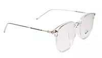 Soigné Unisex Oversized Square Spectacle Frame.Transparent&Silver