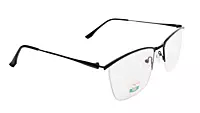 Soigné Unisex Medium Rectangular Rimless Spectacle Frame.Black
