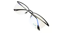 Soigné Unisex Medium Rectangular Rimless Spectacle Frame.Black