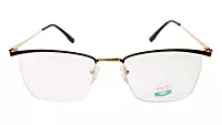 Soigné Unisex Medium Rectangular Rimless Spectacle Frame.Gold&Black Frame