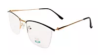 Soigné Unisex Medium Rectangular Rimless Spectacle Frame.Gold&Black Frame