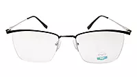 Soigné Unisex Medium Rectangular Rimless Spectacle Frame.Silver&Black Frame