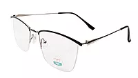 Soigné Unisex Medium Rectangular Rimless Spectacle Frame.Silver&Black Frame