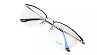 Soigné Unisex Medium Rectangular Rimless Spectacle Frame.Silver&Black Frame