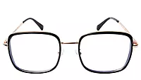 Soigné Unisex Oversized Square Spectacle Frame.Golden&Black