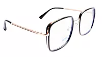 Soigné Unisex Oversized Square Spectacle Frame.Golden&Black