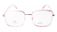 Soigné Female Oversized Square Spectacle Frame.Clear Pink&Gold