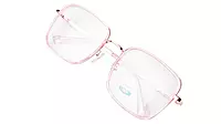Soigné Female Oversized Square Spectacle Frame.Clear Pink&Gold