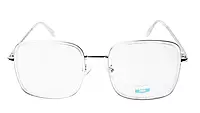 Soigné Unisex Oversized Square Spectacle Frame.Transparent&Silver Color