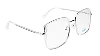 Soigné Unisex Oversized Square Spectacle Frame.Transparent&Silver Color