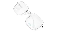Soigné Unisex Oversized Square Spectacle Frame.Transparent&Silver Color