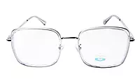 Soigné Unisex Oversized Square Spectacle Frame.Clear Gray&Silver Color