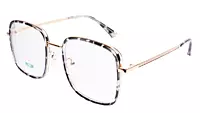 Soigné Unisex Oversized Square Spectacle Frame.Multicolor&Golden