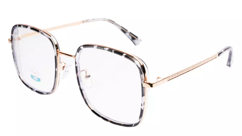 Soigné Unisex Oversized Square Spectacle Frame.Multicolor&Golden