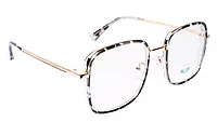 Soigné Unisex Oversized Square Spectacle Frame.Multicolor&Golden