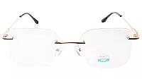 Soigné Unisex Medium Square Rimless Spectacle Frame.Gold&Black Frame