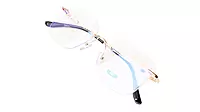 Soigné Unisex Medium Square Rimless Spectacle Frame.Gold&Black Frame
