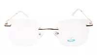 Soigné Unisex Medium Square Rimless Spectacle Frame.Golden Color