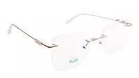Soigné Unisex Medium Square Rimless Spectacle Frame.Golden Color