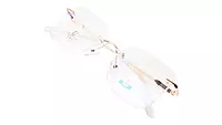 Soigné Unisex Medium Square Rimless Spectacle Frame.Golden Color