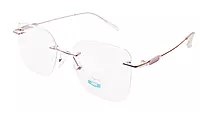 Soigné Female Medium Square Rimless Spectacle Frame.Rose Gold