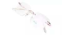 Soigné Female Medium Square Rimless Spectacle Frame.Rose Gold