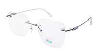Soigné Unisex Medium Square Rimless Spectacle Frame.Silver Color