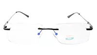 Soigné Unisex Medium Rectangular Rimless Spectacle Frame.Black Color