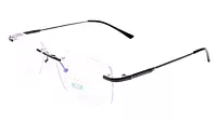 Soigné Unisex Medium Rectangular Rimless Spectacle Frame.Black Color