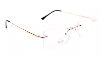 Soigné Unisex Medium Rectangular Rimless Spectacle Frame.Black&Gold