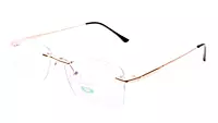 Soigné Unisex Medium Rectangular Rimless Spectacle Frame.Black&Gold