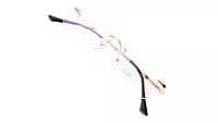 Soigné Unisex Medium Rectangular Rimless Spectacle Frame.Black&Gold