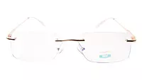Soigné Unisex Medium Rectangular Rimless Spectacle Frame.Gold&Clear