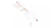 Soigné Unisex Medium Rectangular Rimless Spectacle Frame.Gold&Clear