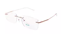 Soigné Unisex Medium Rectangular Rimless Spectacle Frame.Rose Gold