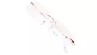 Soigné Unisex Medium Rectangular Rimless Spectacle Frame.Rose Gold