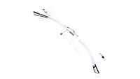 Soigné Unisex Medium Rectangular Rimless Spectacle Frame.Black&Silver