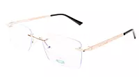 Soigné Unisex Medium Rimless Rectangular Spectacle Frame.Black&Gold