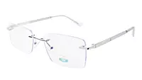 Soigné Unisex Medium Rimless Rectangular Spectacle Frame.Silver