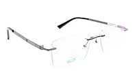 Soigné Unisex Medium Rimless Rectangular Spectacle Frame.Gray