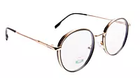Soigné Unisex Medium Round Spectacle Frame.Gold&Black Color