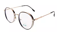 Soigné Unisex Medium Round Spectacle Frame.Gold&Black Color