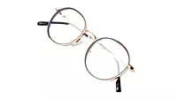 Soigné Unisex Medium Round Spectacle Frame.Gold&Black Color