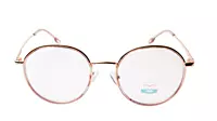 Soigné Unisex Medium Round Spectacle Frame.Golden&Brown