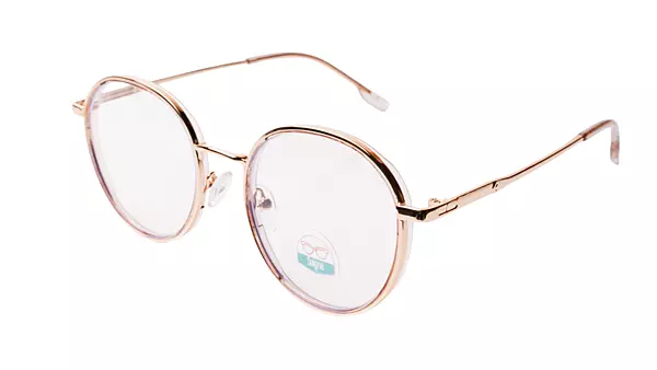 Soigné Unisex Medium Round Spectacle Frame.Golden&Brown