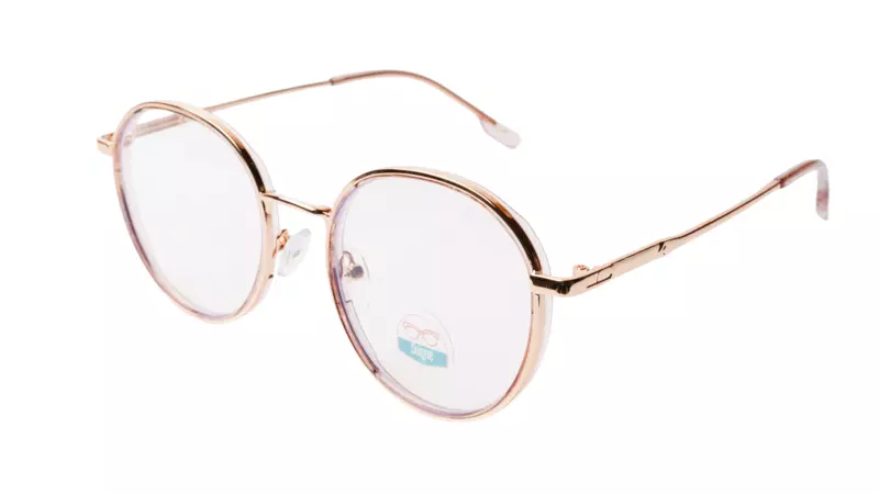 Soigné Unisex Medium Round Spectacle Frame.Golden&Brown