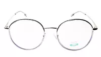 Soigné Unisex Medium Round Spectacle Frame.Silver&Clear Gray