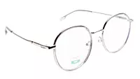 Soigné Unisex Medium Round Spectacle Frame.Silver&Clear Gray