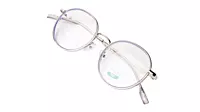 Soigné Unisex Medium Round Spectacle Frame.Silver&Clear Gray