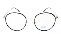 Soigné Unisex Medium Round Spectacle Frame.Black&Silver Color